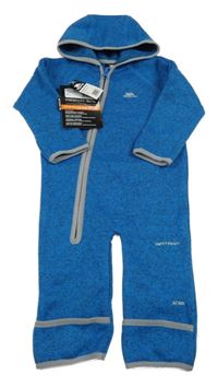 Nové - Modrá melírovaná pletená funkční kombinéza s kapucí Trespass