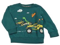 Tmavozelená mikina s diny a auty F&F