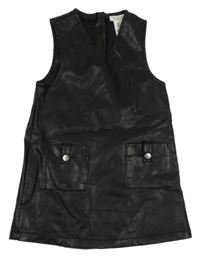 Černé koženkové šaty 