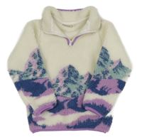 Smetanovo-fialovo-modrá huňatá mikina s horami 