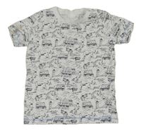 Bílo-tmavomodré tričko s obrázky Next