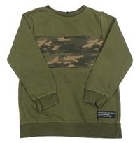 Khaki mikina s army pruhem George