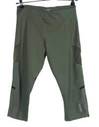 Dámské khaki sportovní funkční capri legíny Reebok 