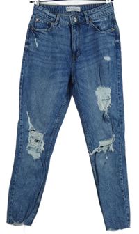 Dámské modré rifle s dírami Primark 