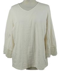 Dámské smetanové triko s krajkou D&Co