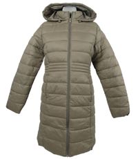 Dámský béžový šusťákový zimní kabát s kapucí Primark 