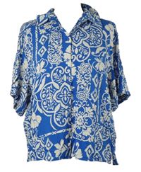 Dámská modro-bílá vzorovaná halenka F&F