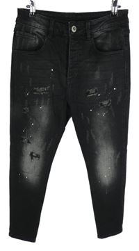 Pánské černé skinny rifle s prošoupáním Kings will dream vel. 30
