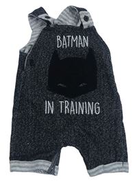 Černé melírované teplákové laclové kraťasy Batman George