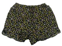 Černé květinové lehké kraťasy zn. Primark