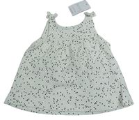 Bílý puntíkatý žebrovaný top Matalan