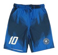 Tmavomodro-modré sportovní kraťasy s číslem Primark