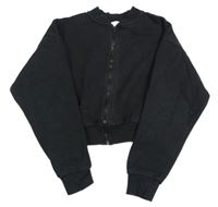 Černá crop propínací mikina Primark