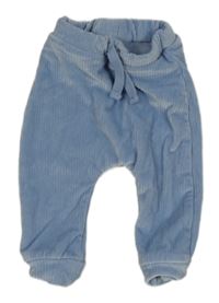 Světlemodré sametové žebrované tepláky Little Nutmeg 