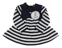 Nové - Tmavomodro-bílé pruhované teplákové šaty 