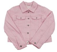 Světlerůžová riflová crop bunda H&M