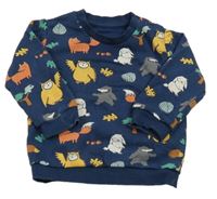 Tmavomodrá mikina se zvířátky M&S