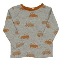 Šedo-oranžové triko s auty alana