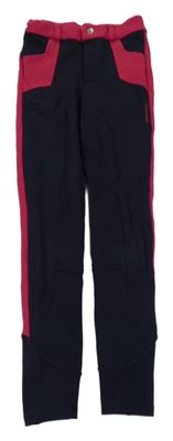 Tmavomodro-růžové jezdecké kalhoty Decathlon