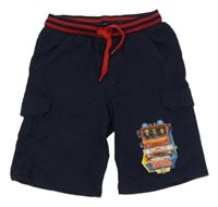 Modré teplákové kraťasy s požárníkem Samem