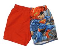 Červené plážové kraťasy se Supermanem 