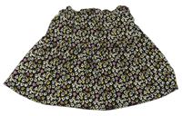 Černo-bílo-růžová květovaná sukně Primark