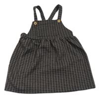 Tmavošedo-růžové kostkované laclové šaty zn. George