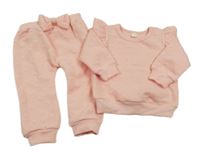 2set - Světlerůžová mikina s 3D srdíčky a volánky + tepláky 