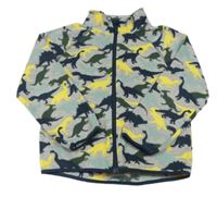 Šedá fleecová propínací mikina s dinosaury H&M