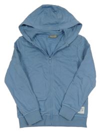 Modrá propínací mikina s kapucí 