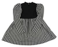 Černo-bílé vzorované šaty s rolákem SHEIN