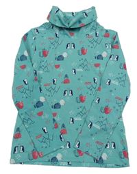 Světlemodrý rolák s tučňáky a srdíčky Lupilu