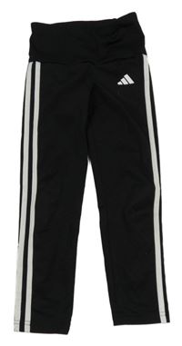 Černé sportovní legíny s pruhy Adidas