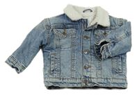 Modrá riflová zateplená bunda s beránkem PRIMARK