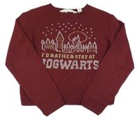 Vínový crop svetr s obrázkem - Harry Potter H&M