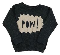 Černá žíhaná mikina s nápisem Next