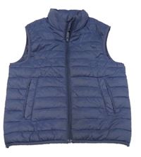 Tmavomodrá šusťáková prošívaná zateplená vesta Primark