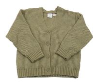 Khaki melírovaný propínací svetr Zara