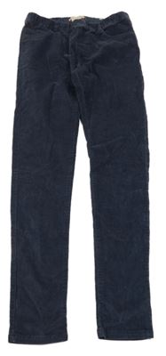 Tmavomodré elastické manšestráky Zara