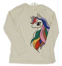 Smetanové triko s jednorožcem H&M