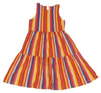 Barevné pruhované bavlněné šaty