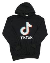 Černá mikina s kapucí - Tik Tok