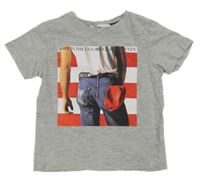 Šedé triko s fotkou H&M