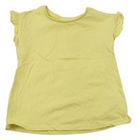 Žluté tričko s madeirovými volánky TU 