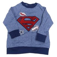 Tmavomodrá melírovaná mikina se Supermanem H&M