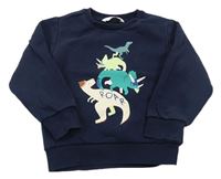Tmavomodrá mikina s dinosaury M&S
