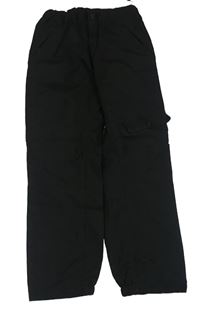 Černé šusťákové podšité kalhoty H&M