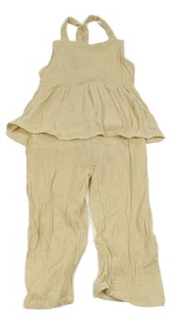 Béžový mušelínový culottes overal Chuya