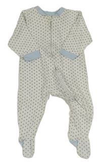 Bílo-modrý overal se vzorem 