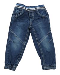 Tmavomodré cuff rifle s pruhovaným pasem Alana